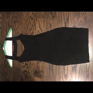 Black crossed back bandage dress